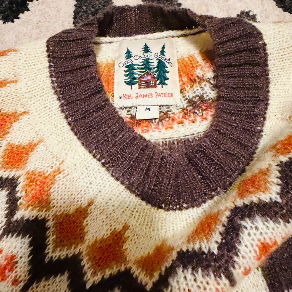 Kiel James Patrick Women's Deer Snowflake Fair Isle Crewneck Sweater M - Picture 2 of 3